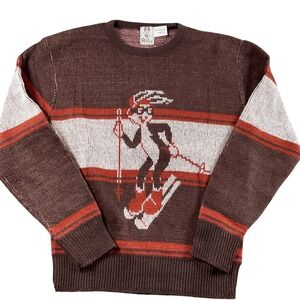 Vintage Bugs bunny Skiing Sweater Warners brothers 1975 Knit Men's Large